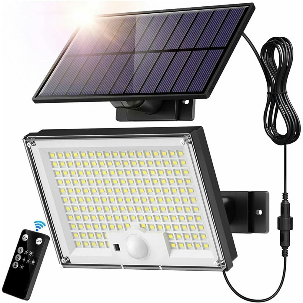 Solcellslampa – 172 LED 300W med rörelsesensor, vattentät