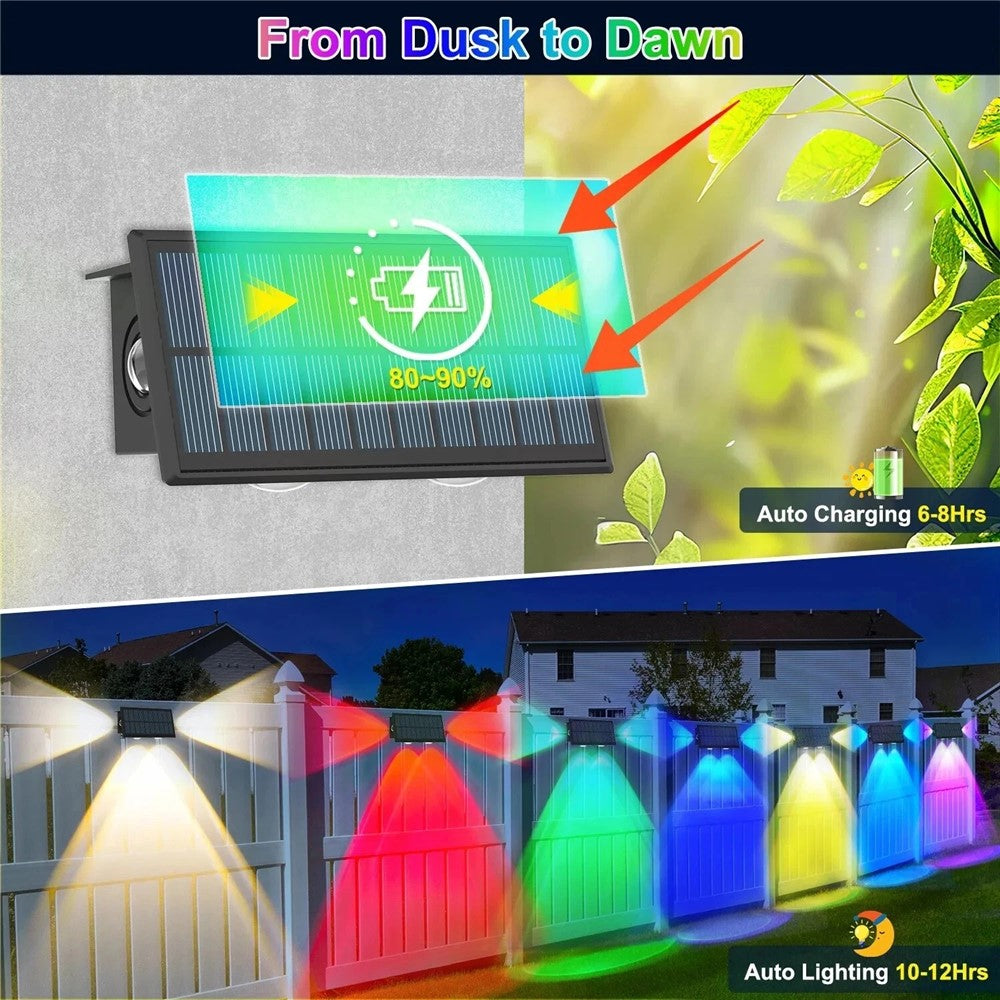 Solväggslampa 4-pack – RGB och varmvitt ljus, vattentät design