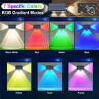 Solväggslampa 4-pack – RGB och varmvitt ljus, vattentät design