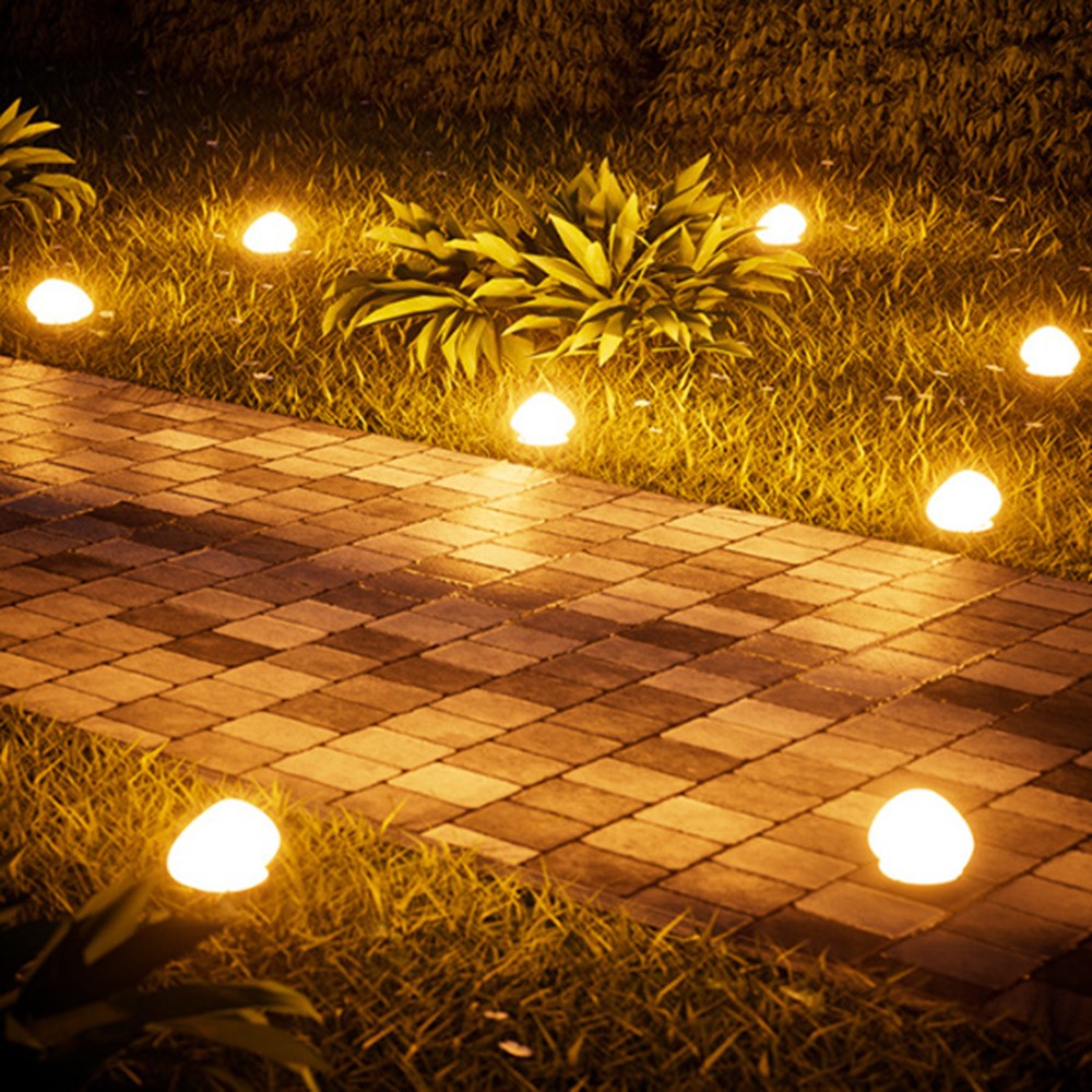 Solcellsdriven marklampa – stenlook