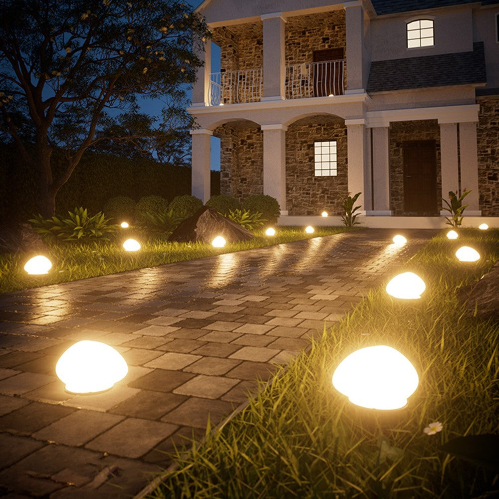 Solcellsdriven marklampa – stenlook