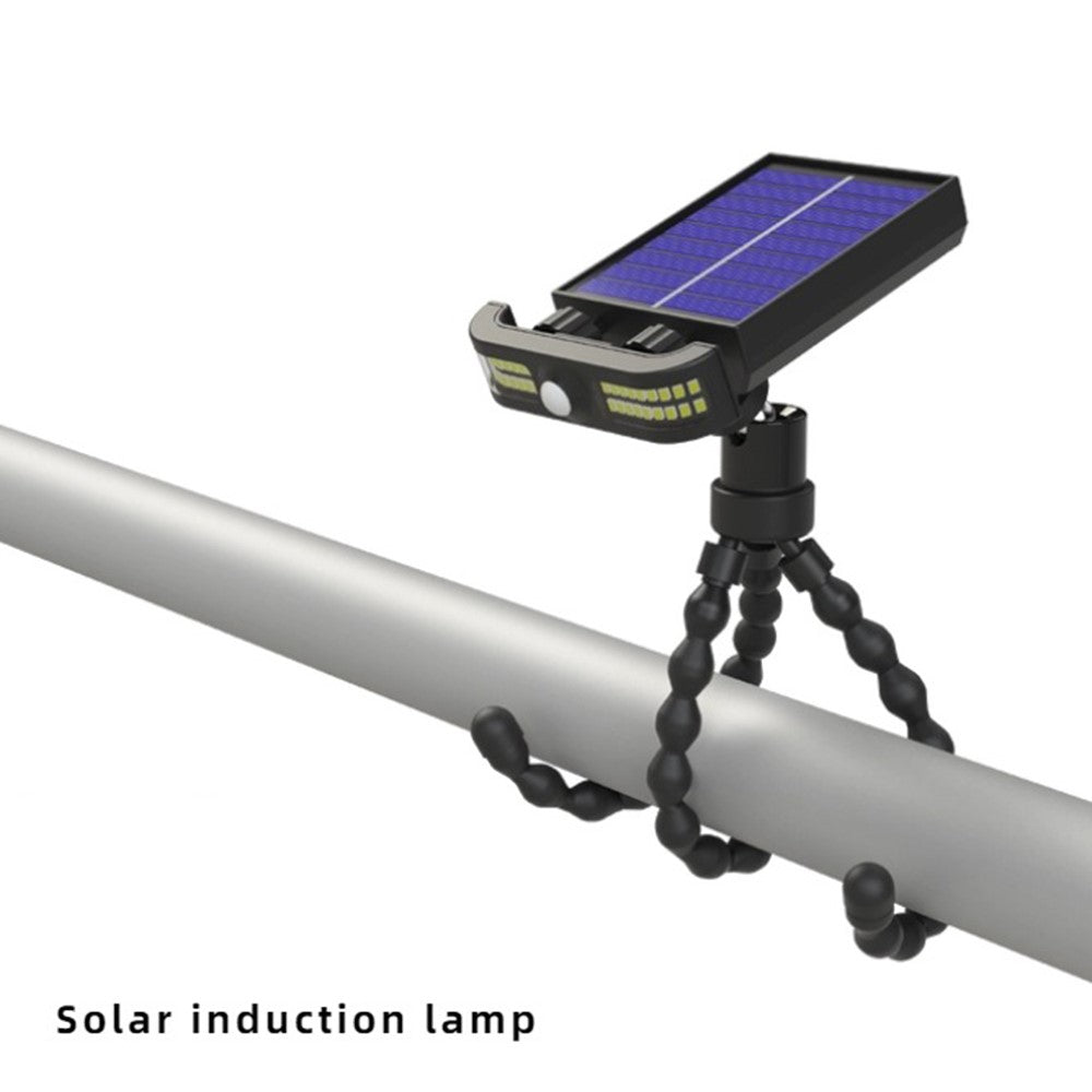 Solcellsdriven lampa med stativ – 40 LED, rörelsesensor och USB-laddning