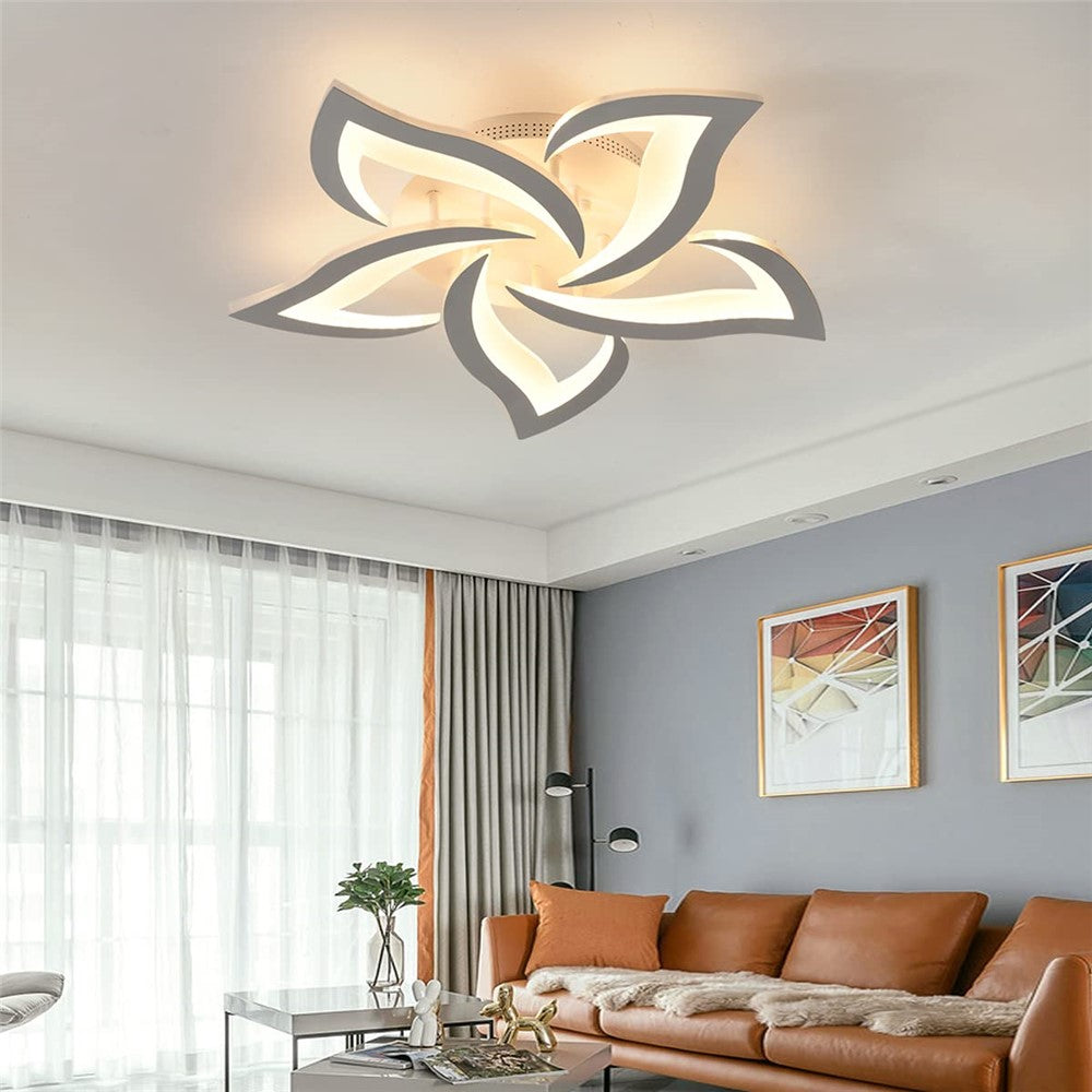 Modern LED Taklampa i Aluminium med Steglös Dimring och Fjärrkontroll