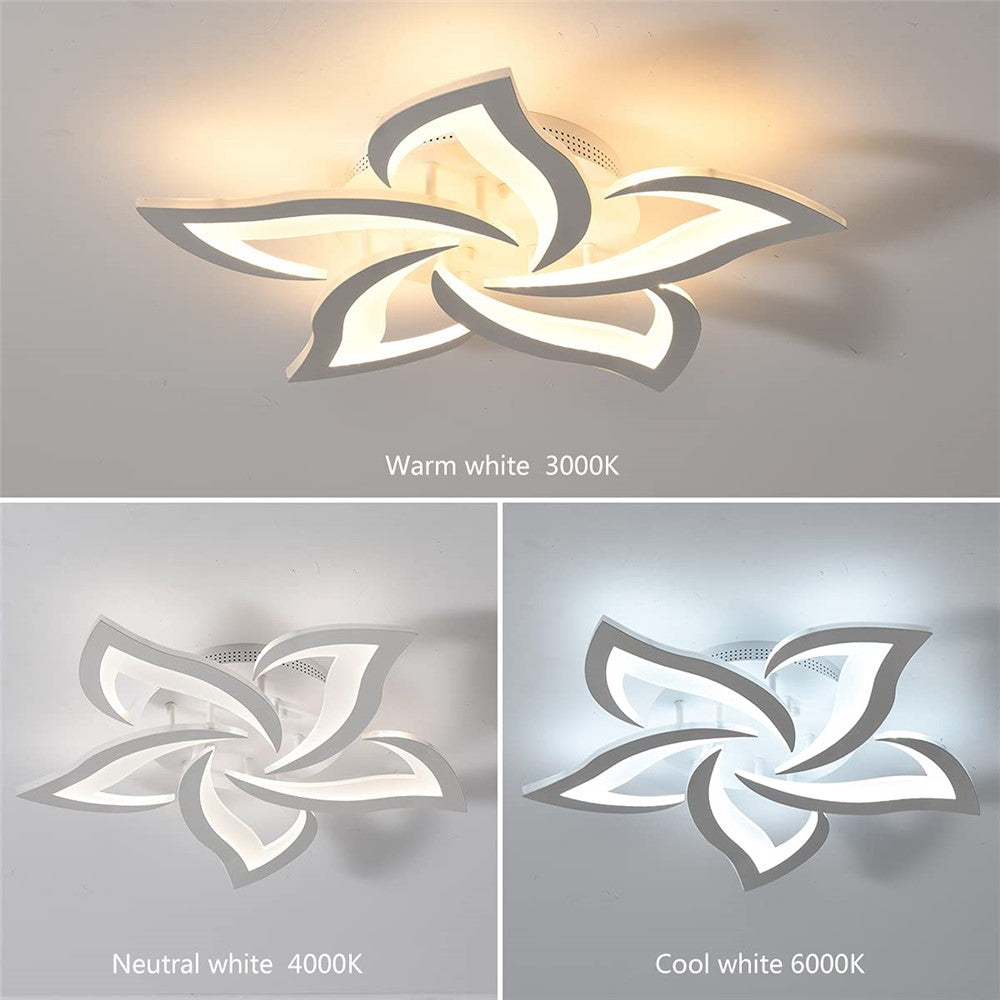 Modern LED Taklampa i Aluminium med Steglös Dimring och Fjärrkontroll