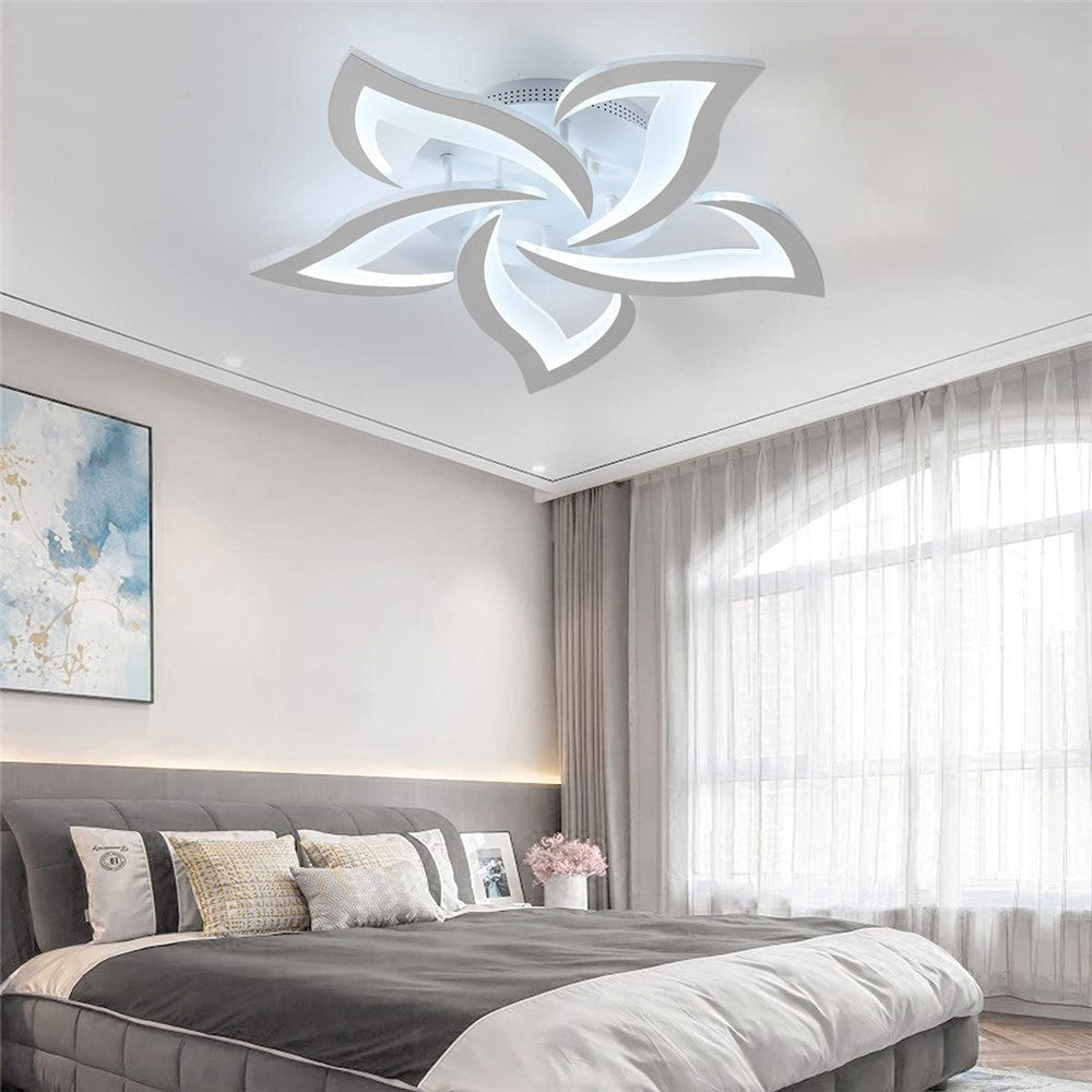 Modern LED Taklampa i Aluminium med Steglös Dimring och Fjärrkontroll