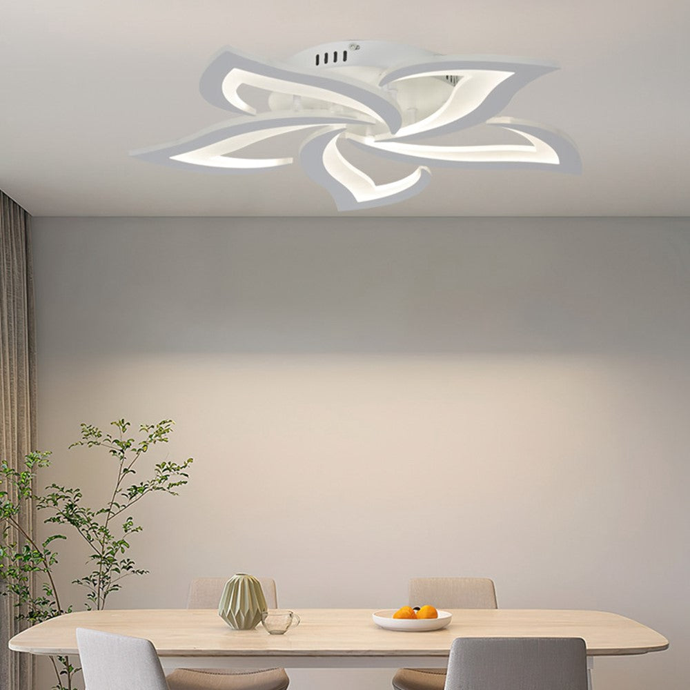 Modern LED Taklampa i Aluminium med Steglös Dimring och Fjärrkontroll