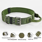 Taktiskt hundhalsband med reflex & handtag (L)