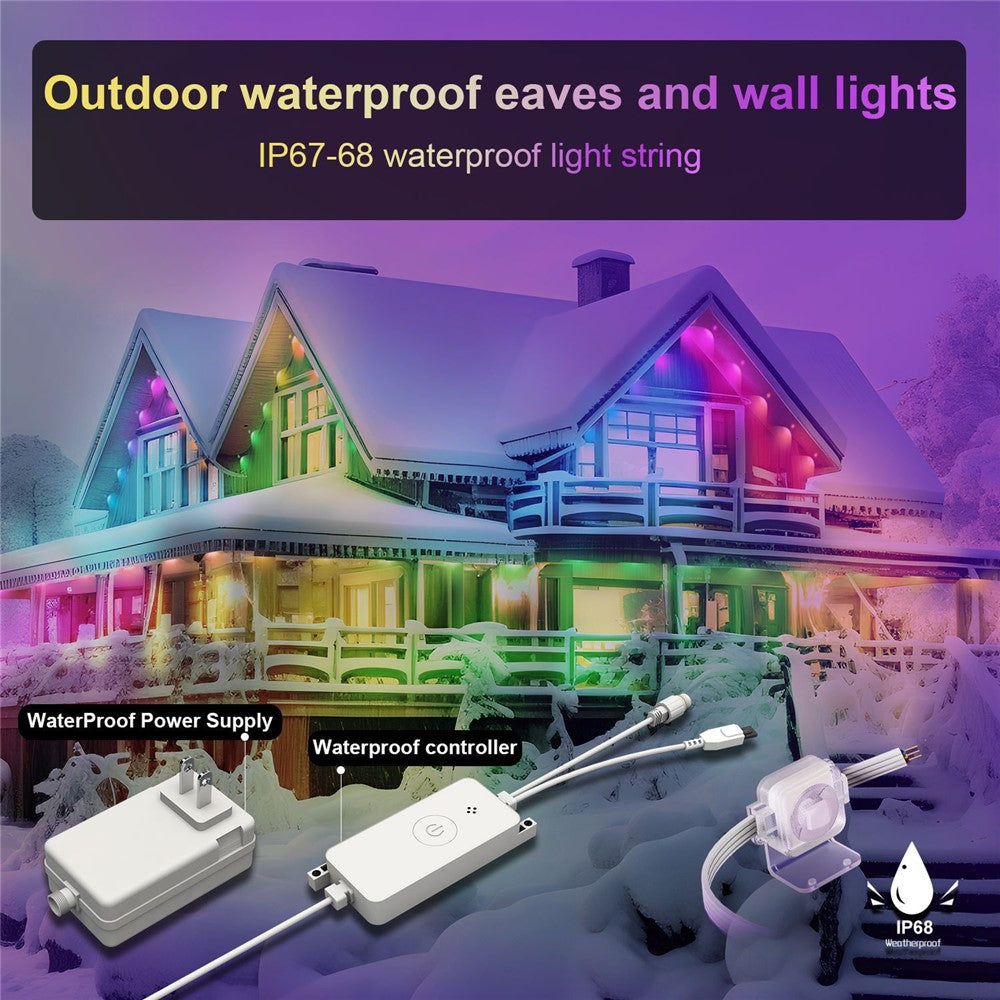 Smart LED-belysning 15M – IP67 vattentät och appstyrd