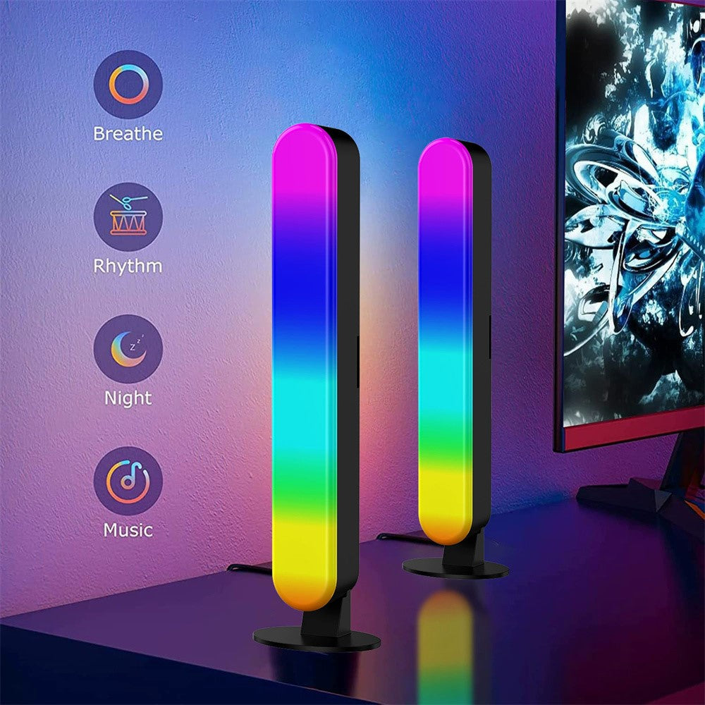 RGB-ljusstavar 2-pack – synkade lampor för skrivbord
