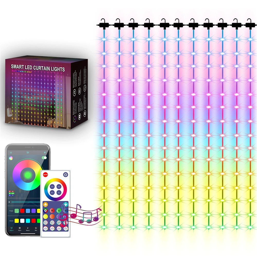 Smart gardinljus 3x3 m – RGBIC WiFi BLE-appstyrd