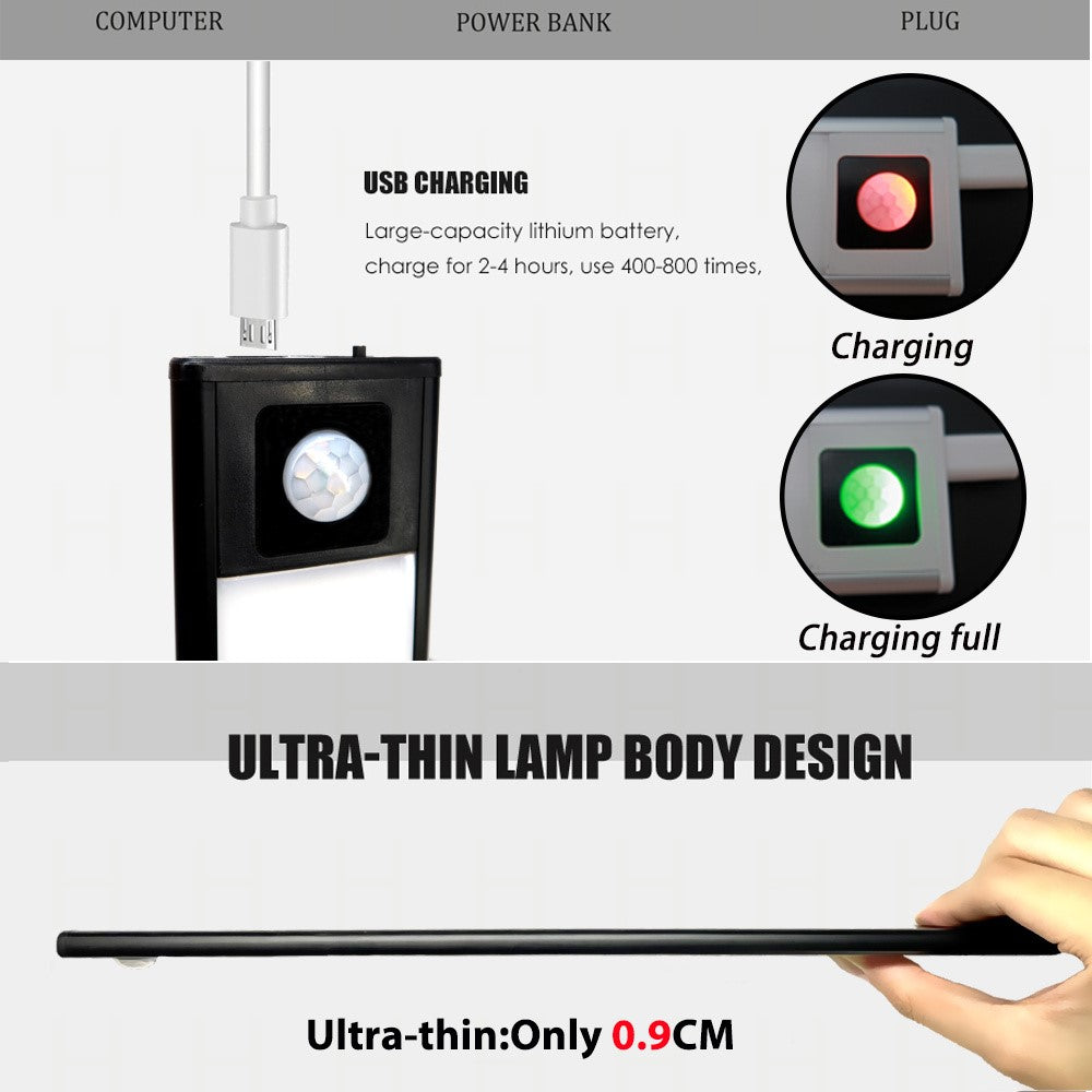 Rörelsesensorlampa 20 cm – magnetisk LED-list för kök