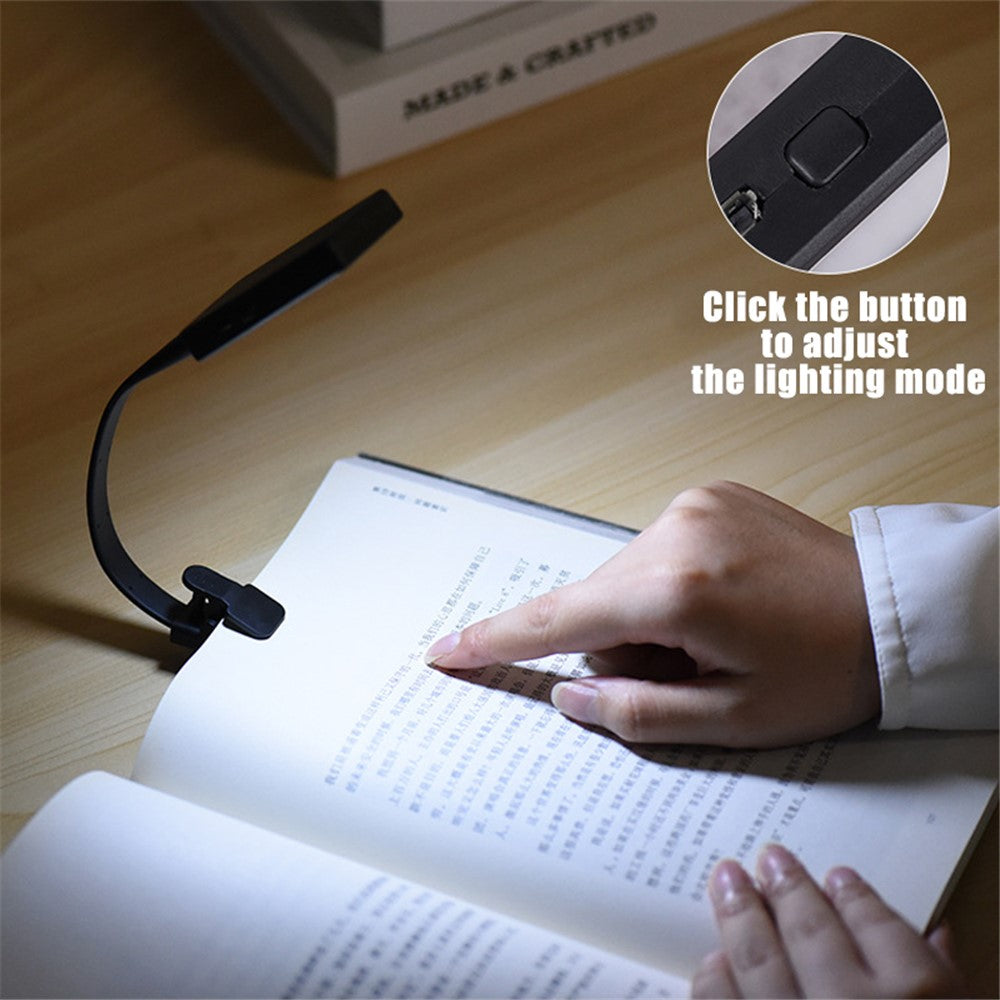 Uppladdningsbar läslampa med klämma – flexibel LED-boklampa