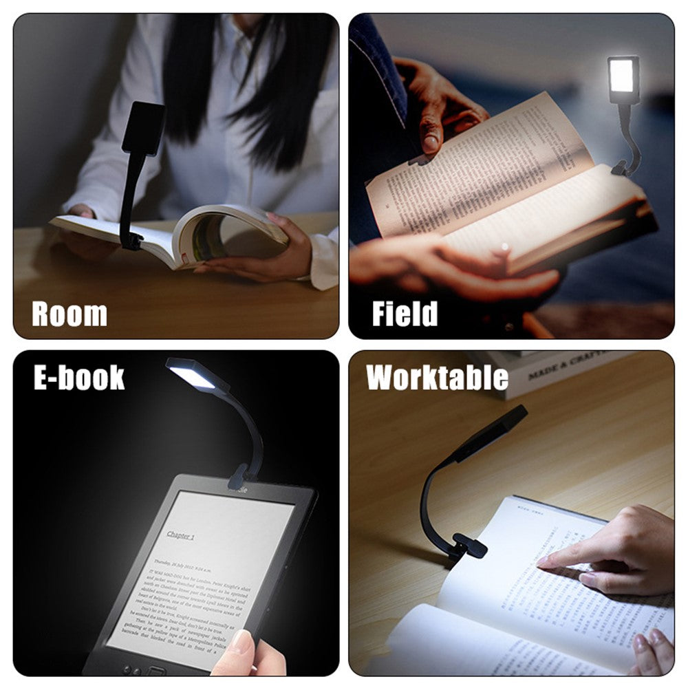 Uppladdningsbar läslampa med klämma – flexibel LED-boklampa
