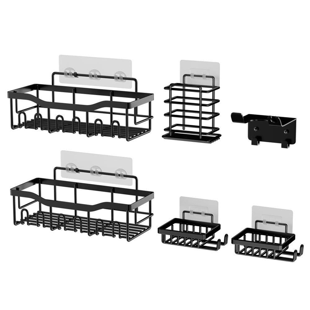 Korgset – 6-pack kolstål, 6-kroksmodell utan borrning