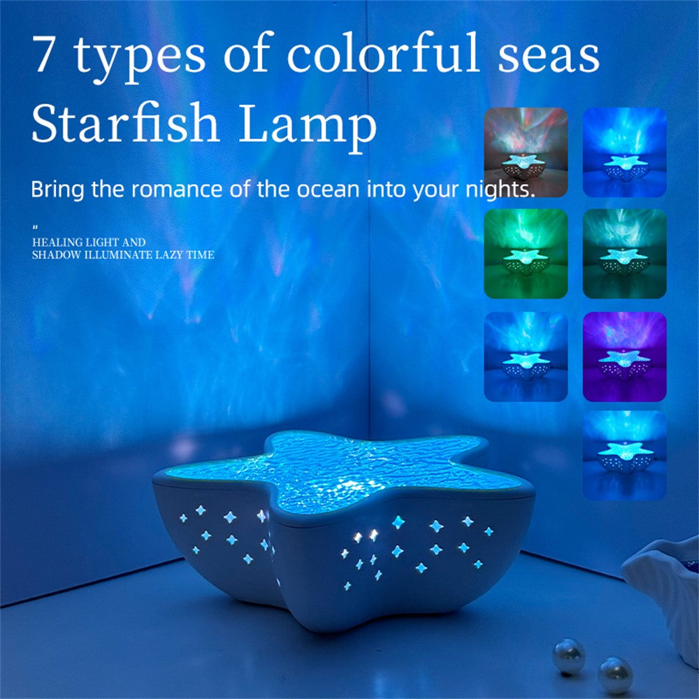 Bärbar Oceanprojektorlampa med 7 Ljuslägen och Type-C Laddning