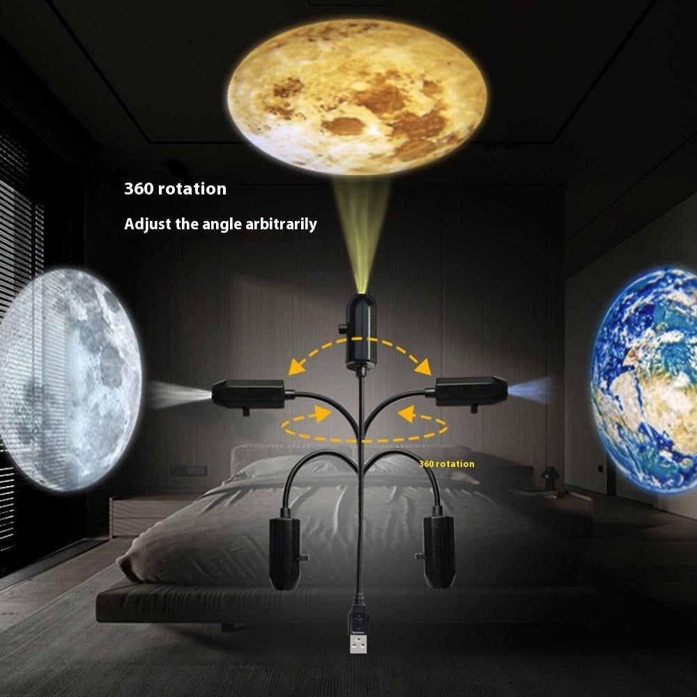 Planetprojektorlampa med 360° Rotation och 10 Utbytbara Bilder