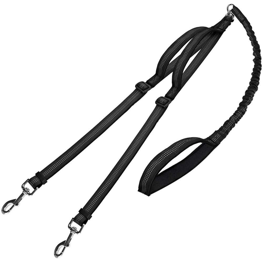 Koppel – 140–200cm reflekterande dubbelkoppel för två hundar