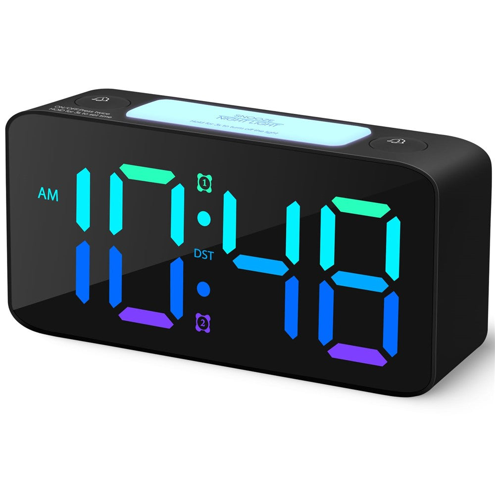 Digital väckarklocka med RGB-display och hög volym