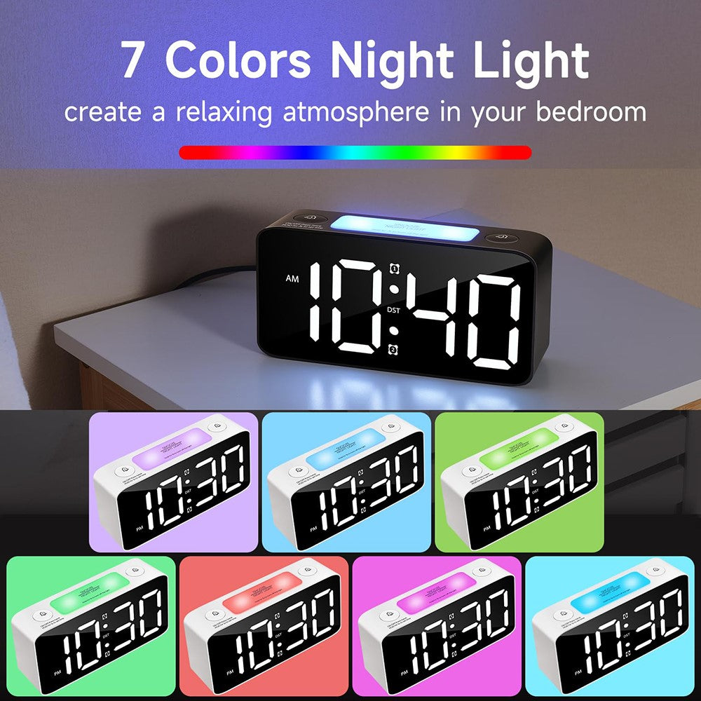 Digital väckarklocka med RGB-display och hög volym