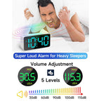 Digital väckarklocka med RGB-display och hög volym