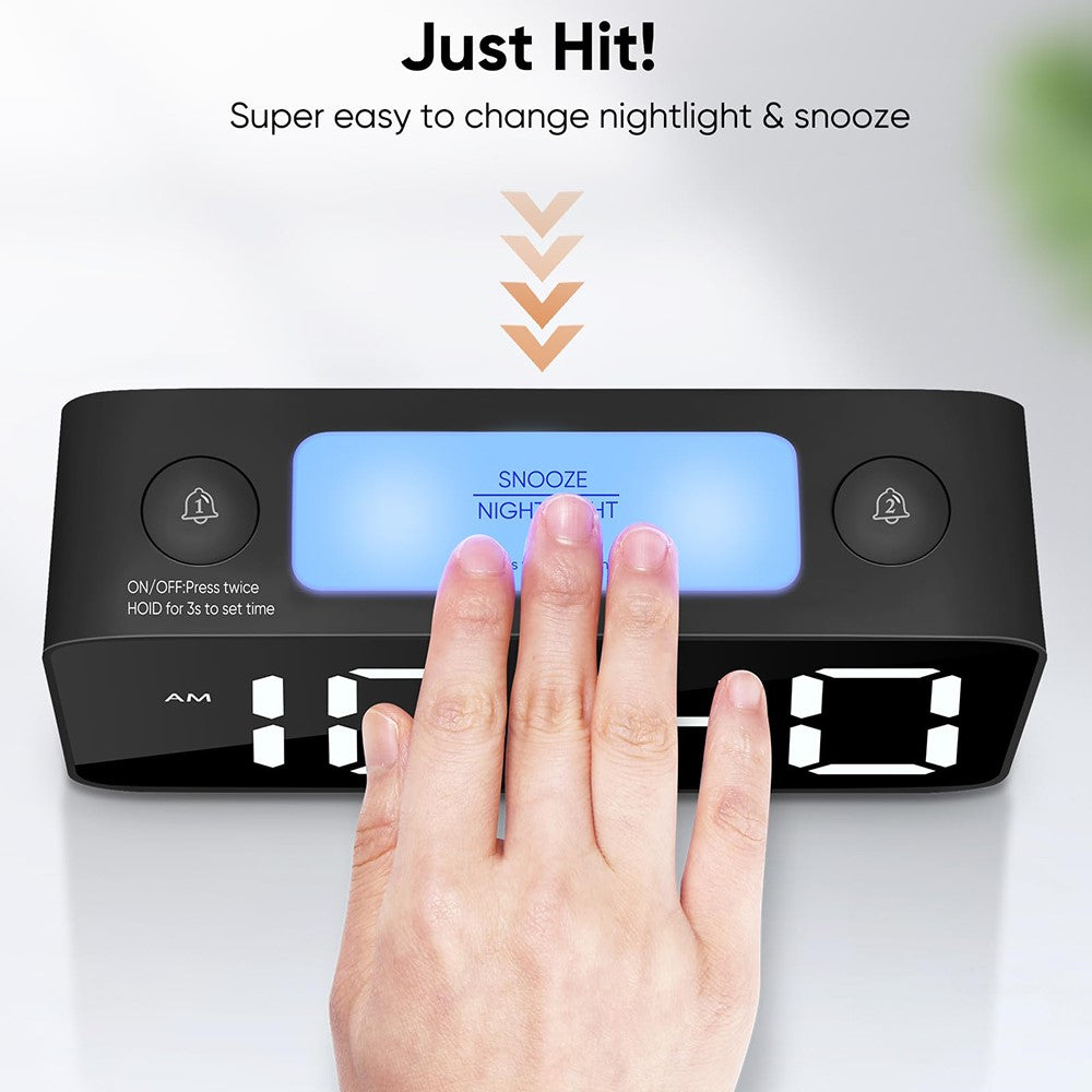 Digital väckarklocka med RGB-display och hög volym