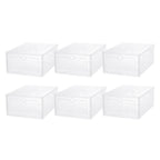 Genomskinliga stapelbara skoförvaringslådor – 6-pack