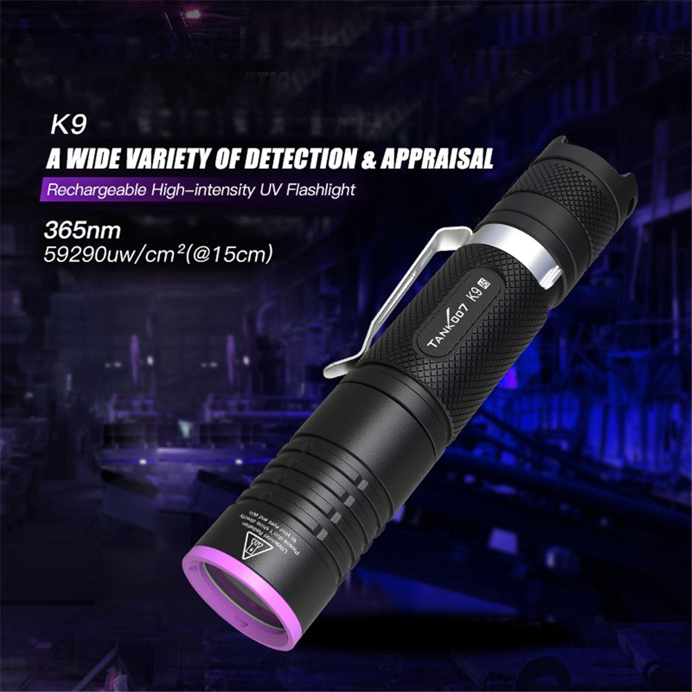 UV-ficklampa 365nm – uppladdningsbar för fluorescensdetektion