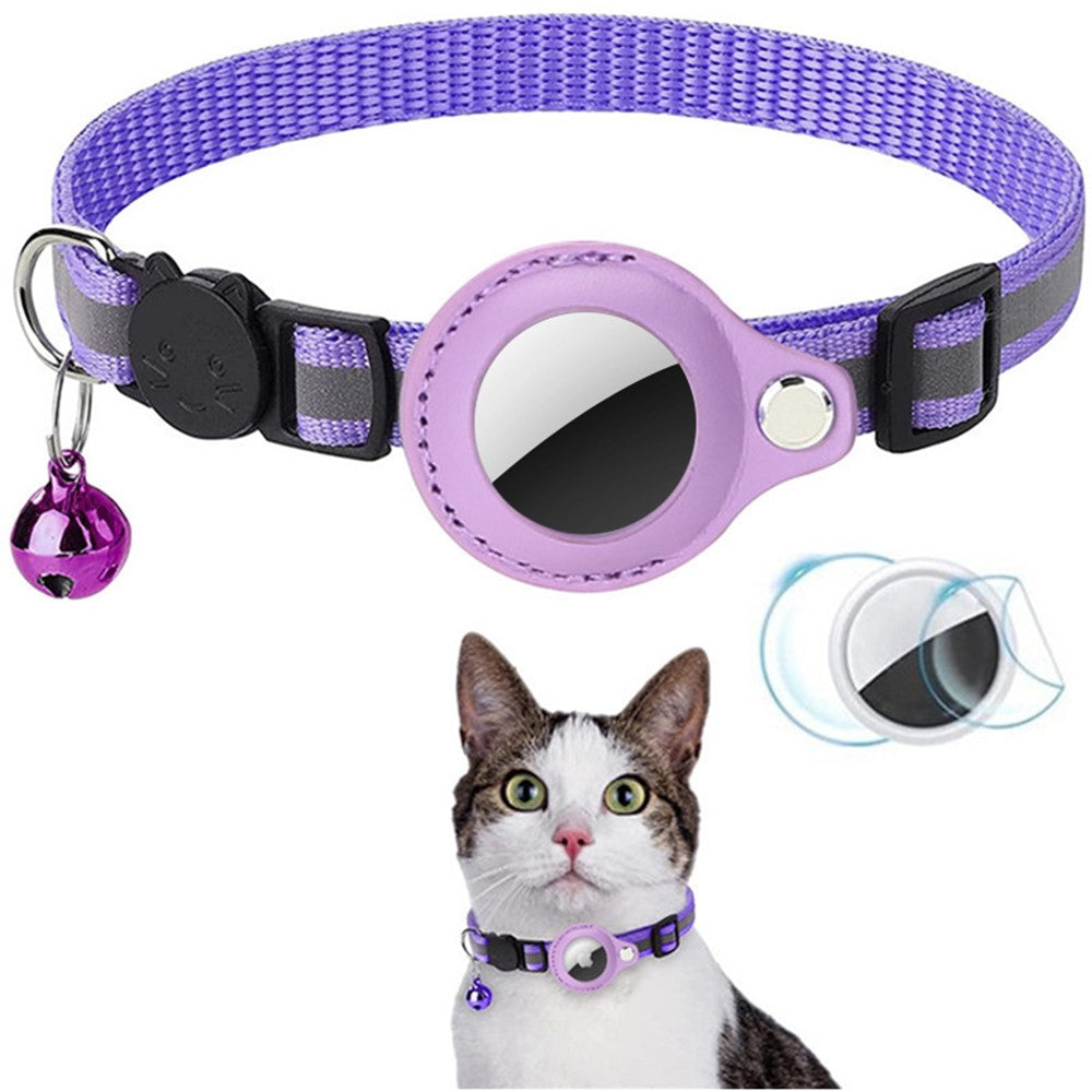 Katt- och smådjurs halsband för Apple AirTag – justerbart med reflex och bjällra