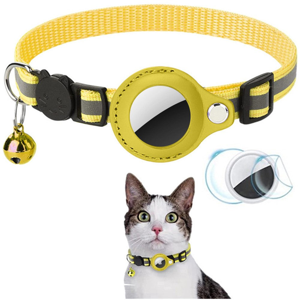 Katt- och smådjurs halsband för Apple AirTag – justerbart med reflex och bjällra