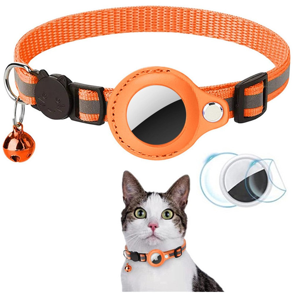 Katt- och smådjurs halsband för Apple AirTag – justerbart med reflex och bjällra
