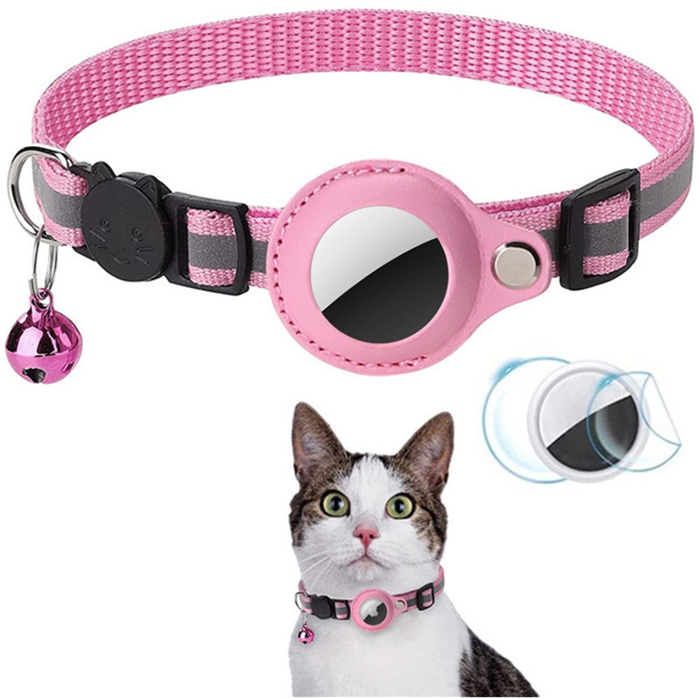 Katt- och smådjurs halsband för Apple AirTag – justerbart med reflex och bjällra