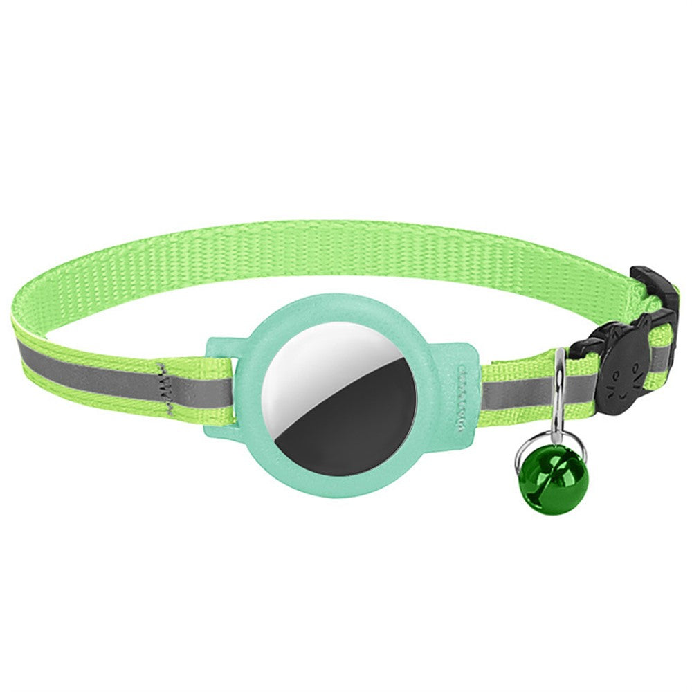 AirTag-halsband i nylon – reflekterande med bjällra