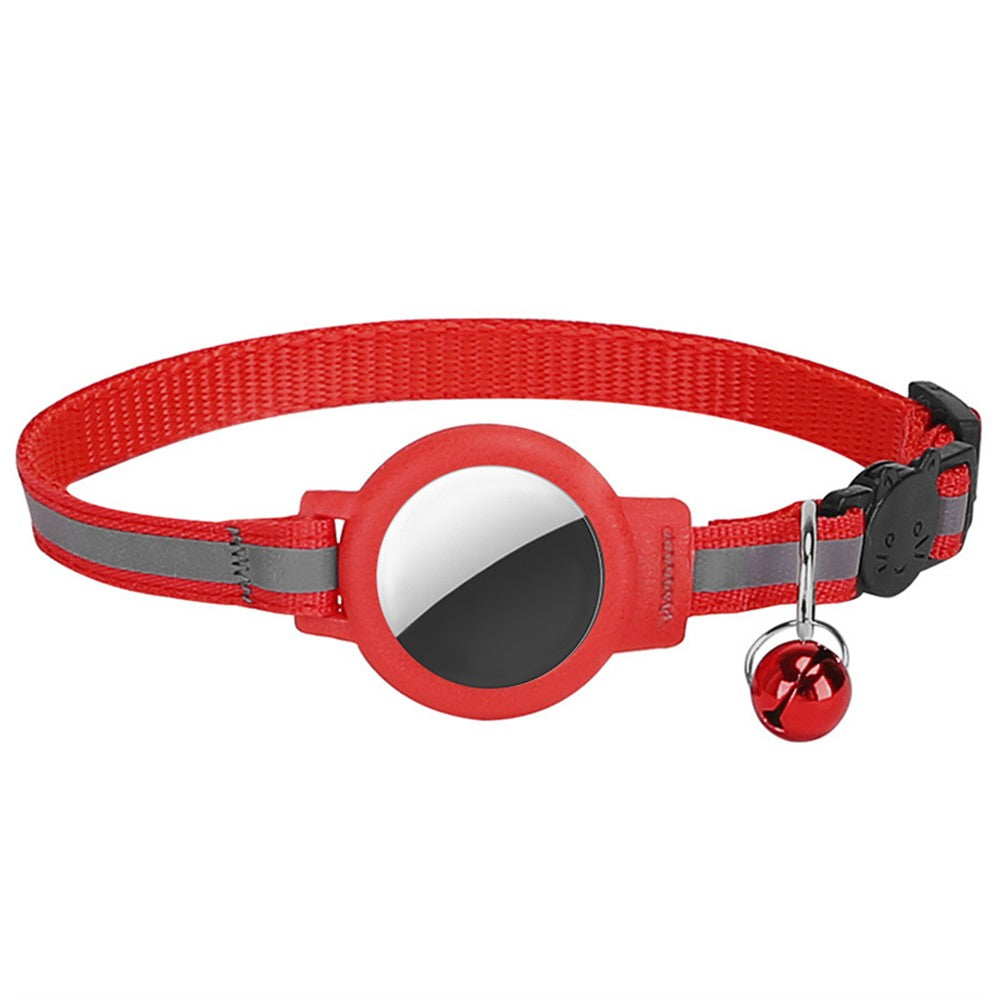 AirTag-halsband i nylon – reflekterande med bjällra
