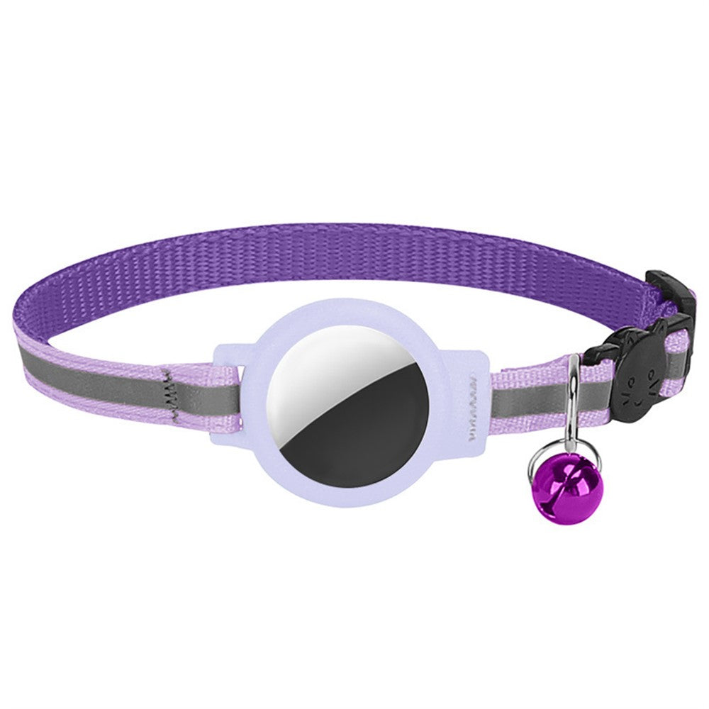 AirTag-halsband i nylon – reflekterande med bjällra