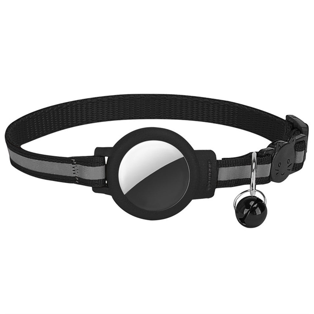 AirTag-halsband i nylon – reflekterande med bjällra