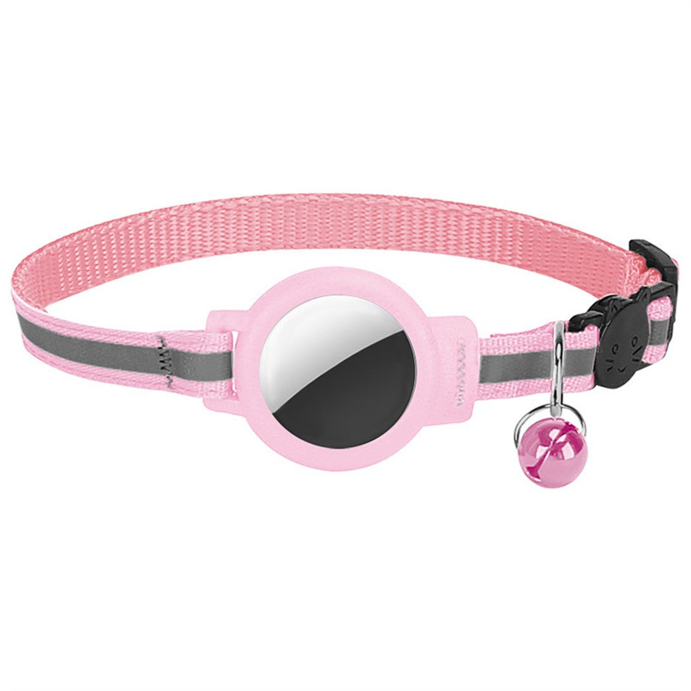 AirTag-halsband i nylon – reflekterande med bjällra