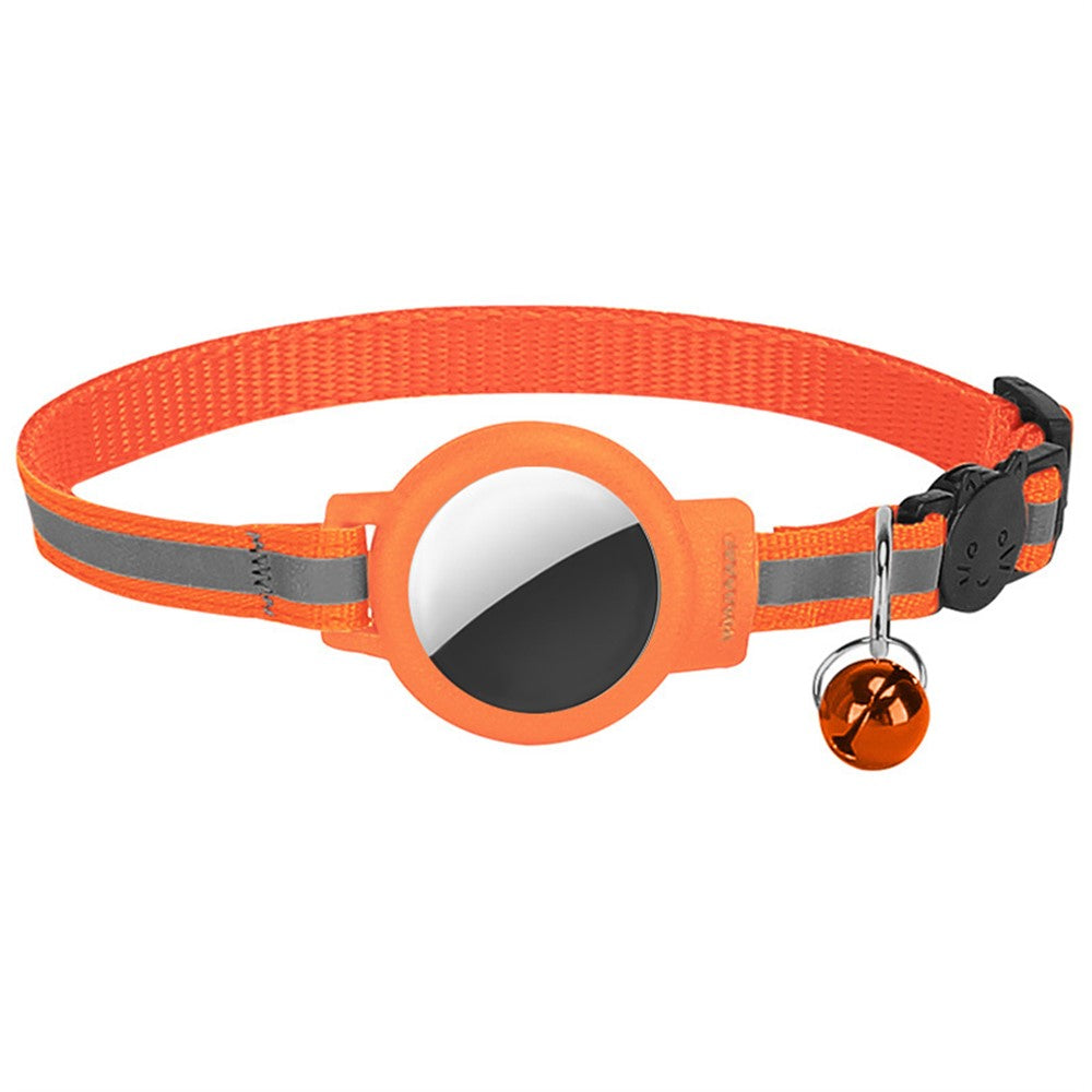 AirTag-halsband i nylon – reflekterande med bjällra