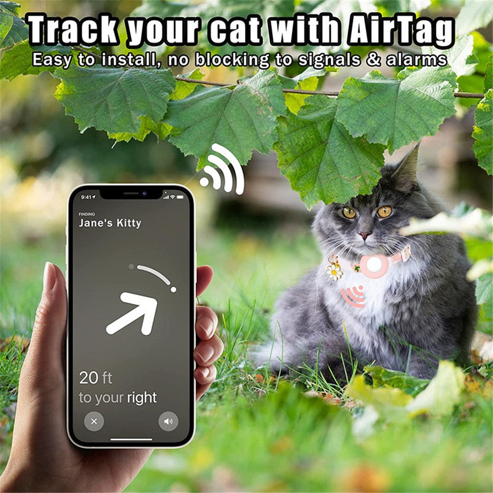 Halsband – prydt med Daisy-mönster och AirTag-skydd