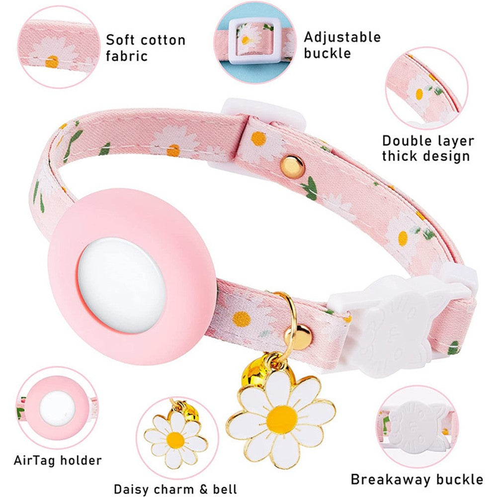 Halsband – prydt med Daisy-mönster och AirTag-skydd
