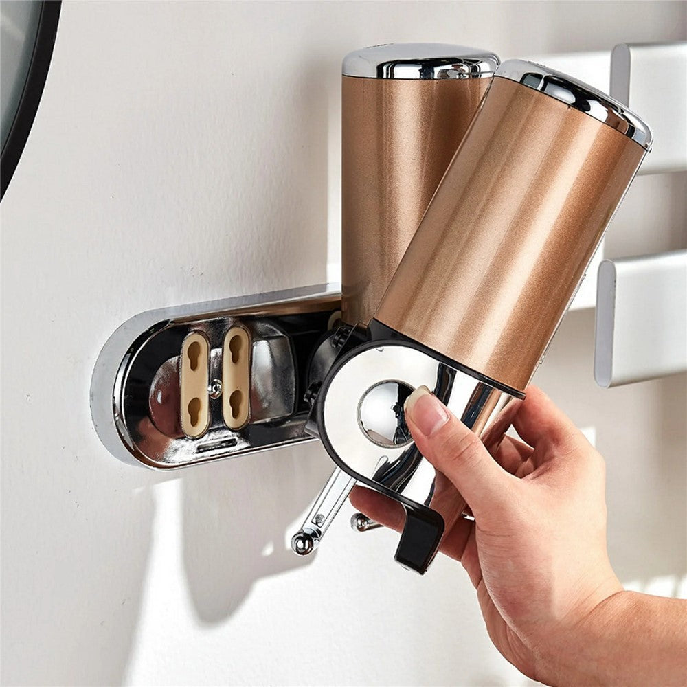 Tvålpump dubbel – 1000 ml manuell tryckpump i rostfritt stål