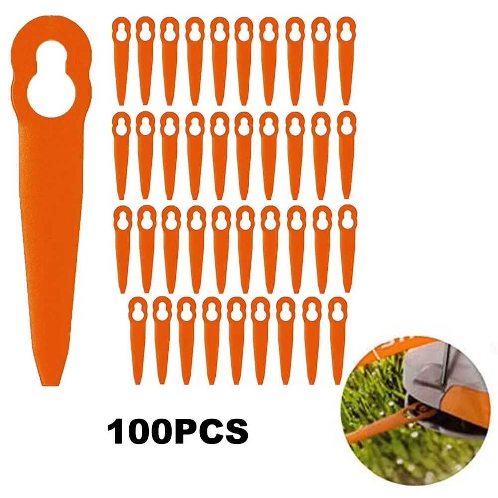 Grästrimmerblad i plast – 100-pack