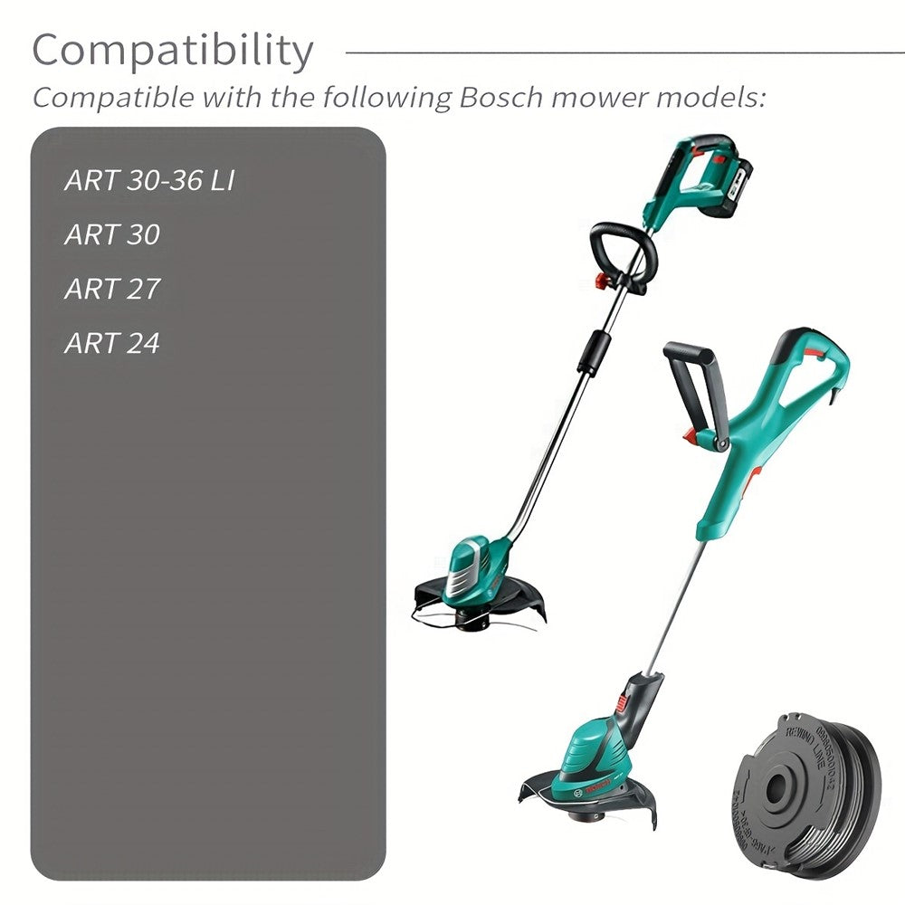 Trimmerspole med lock till Bosch ART-serien – 4-pack