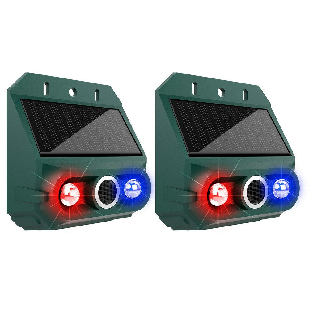 Solcellsdriven Ultraljudsskrämma med Dubbel LED-Blixt (2-pack)
