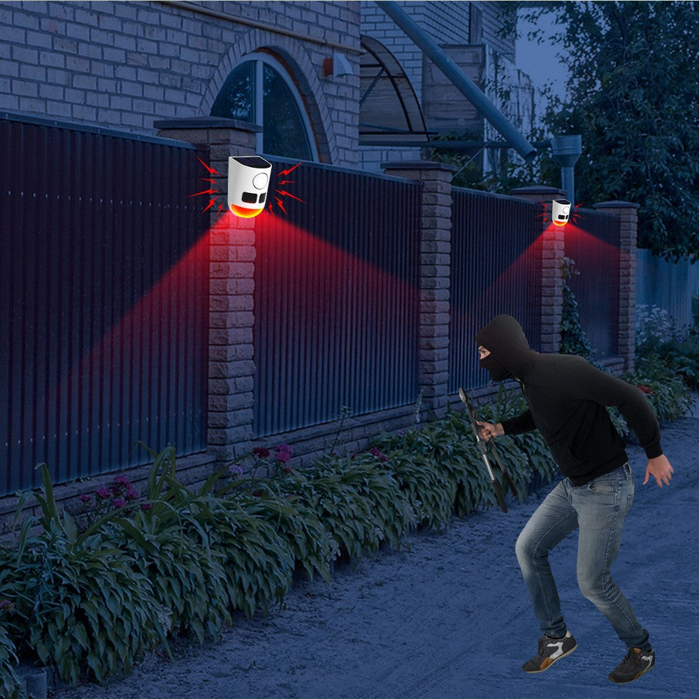 Solcellsdrivet Rörelselarm med 13 Ljud och Stark LED-Belysning (IP55)