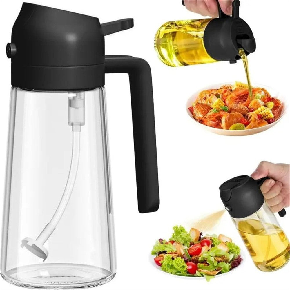 Oljedispenser i glas – 600 ml spray & häll