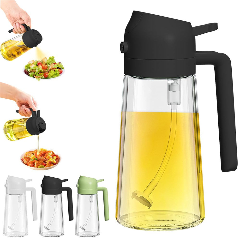 Oljedispenser i glas – 600 ml spray & häll