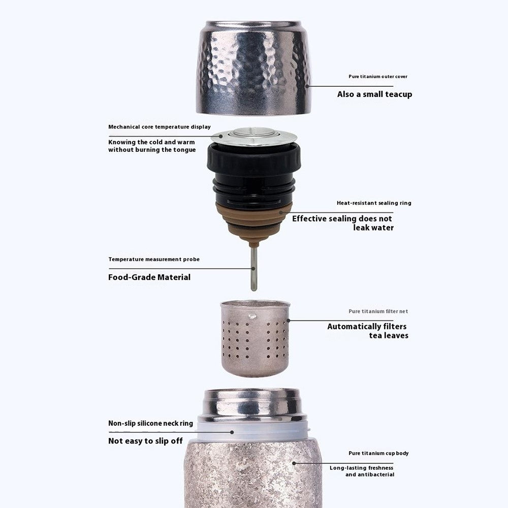 Vattenflaska – DONGHUIYUAN HA-102 titan 500ml med tempdisplay
