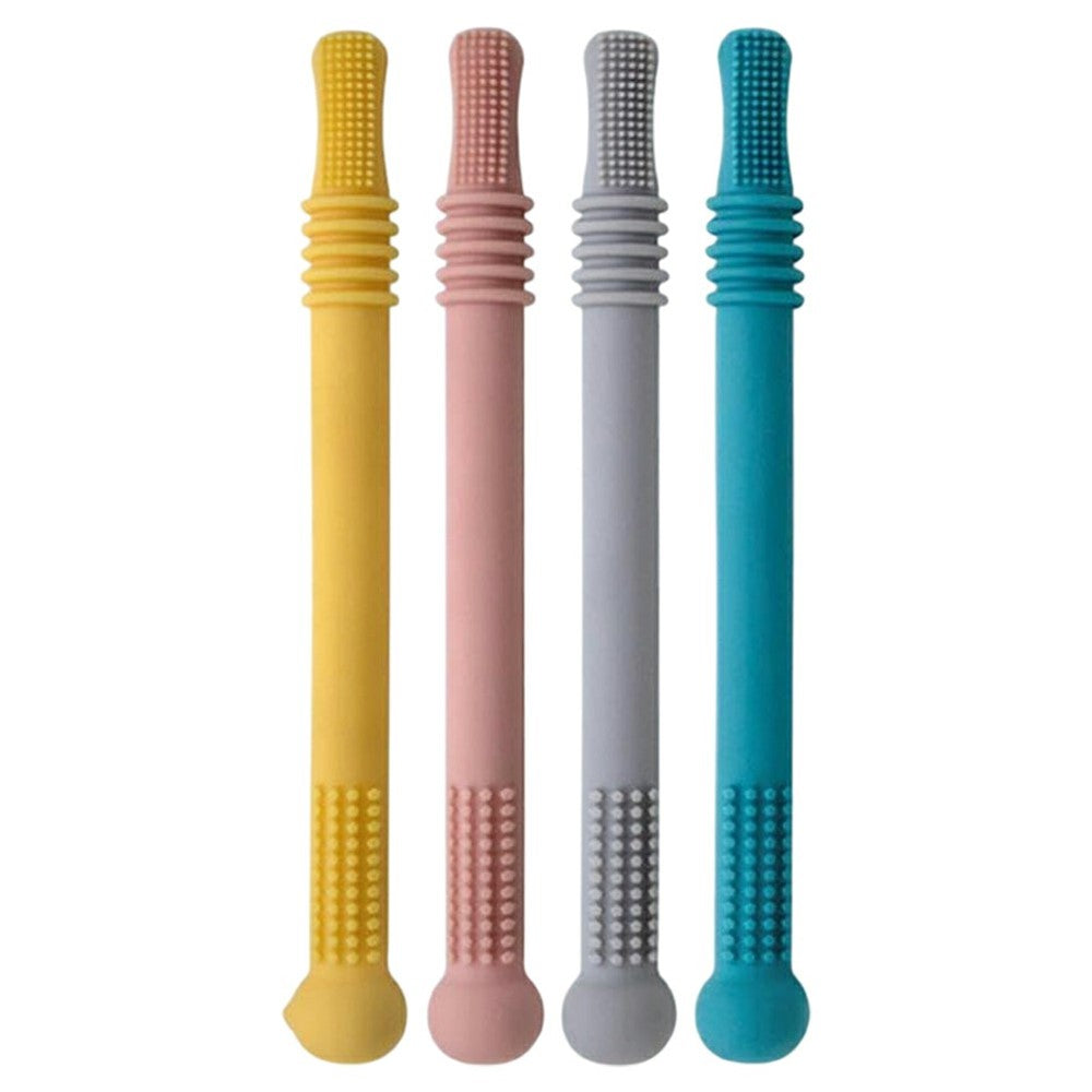 Mjuka Bitringar/Tandstrån i Livsmedelsgodkänd Silikon (4-pack)