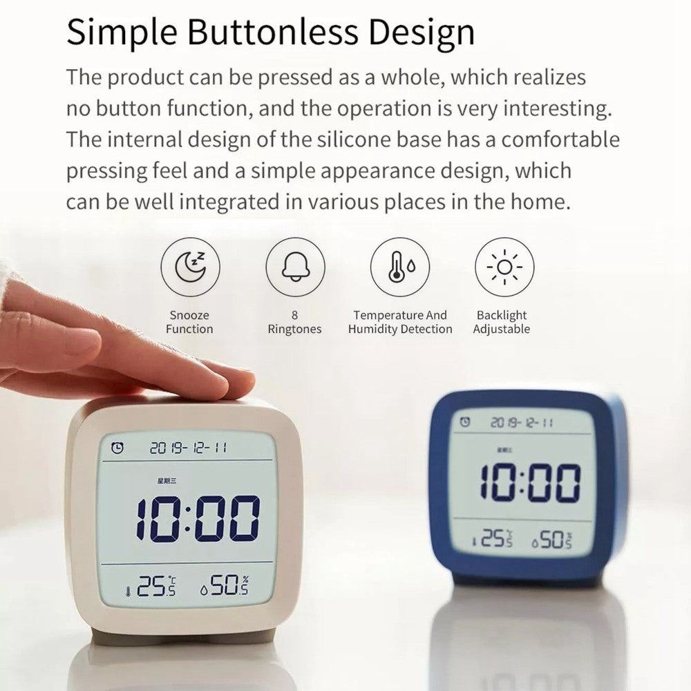 Bluetooth-termometer och luftfuktighetsmätare med väckarklocka och bakgrundsbelysning
