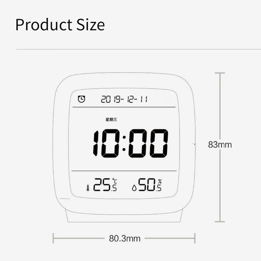 Bluetooth-termometer och luftfuktighetsmätare med väckarklocka och bakgrundsbelysning